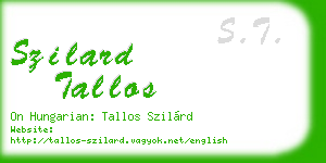 szilard tallos business card